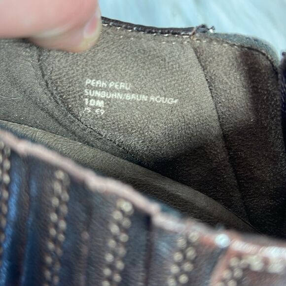 Earth Peak Peru Sundown Brown Leather Booties Sz 10 - Picture 6 of 7